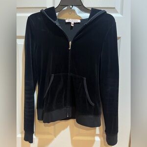 Juicy Couture Black Velour Zip Hoodie and Black Pants